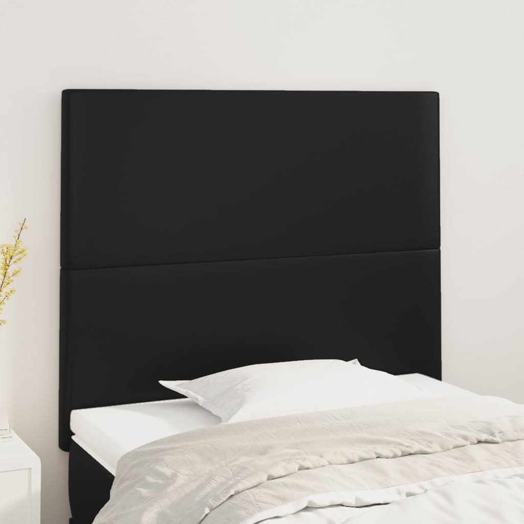 Headboards 2 pcs Black 100x5x78/88 cm Faux Leather