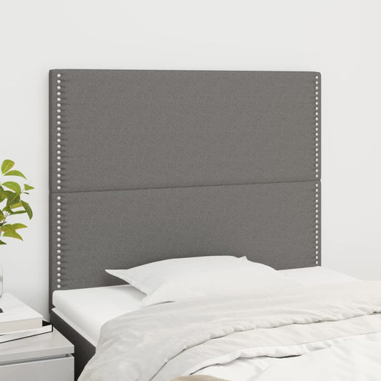 Headboards 2 pcs Dark Grey 80x5x78/88 cm Fabric