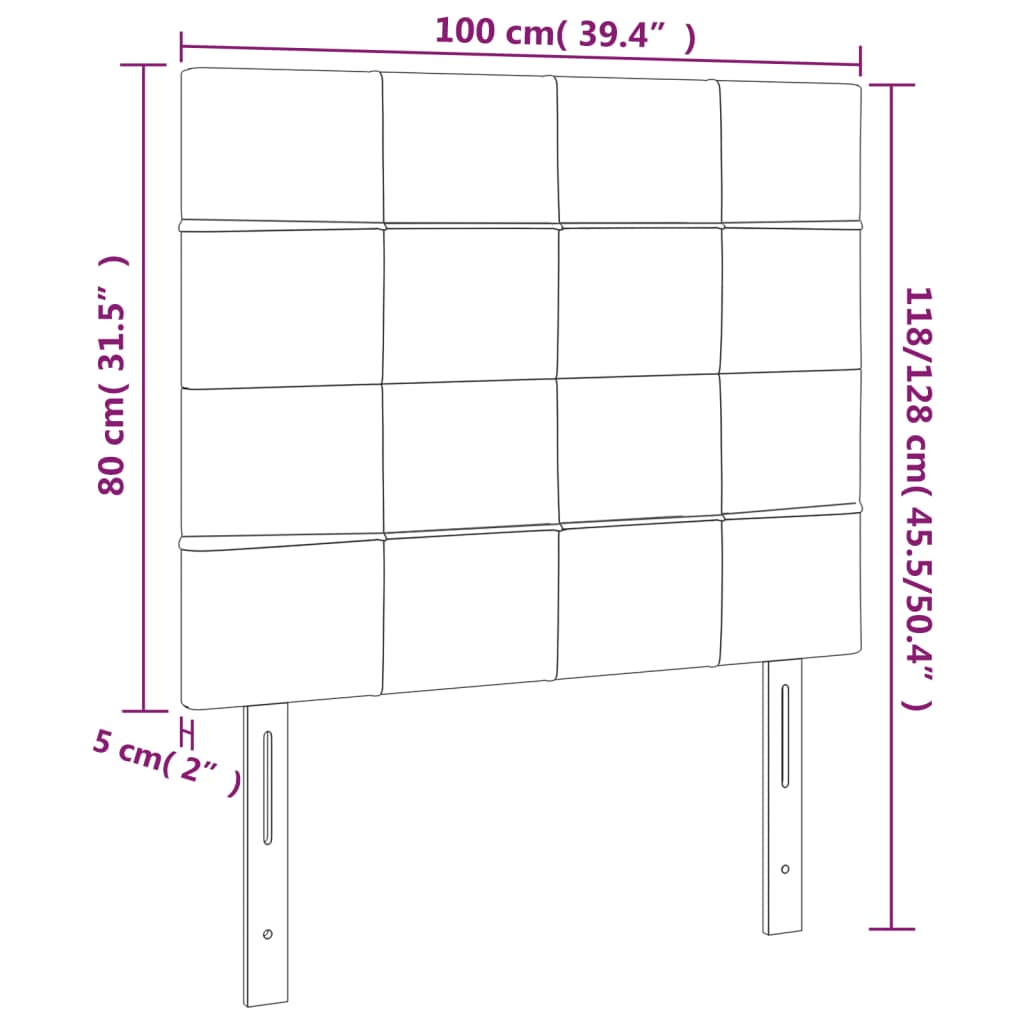 Headboards 2 pcs Dark Grey 100x5x78/88 cm Fabric