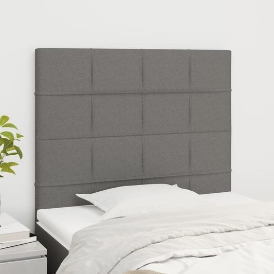 Headboards 2 pcs Dark Grey 100x5x78/88 cm Fabric