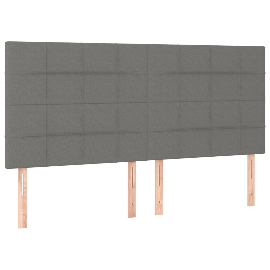 Headboards 4 pcs Dark Grey 100x5x78/88 cm Fabric