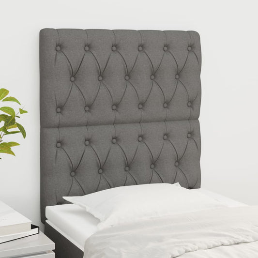 Headboards 2 pcs Dark Grey 80x7x78/88 cm Fabric