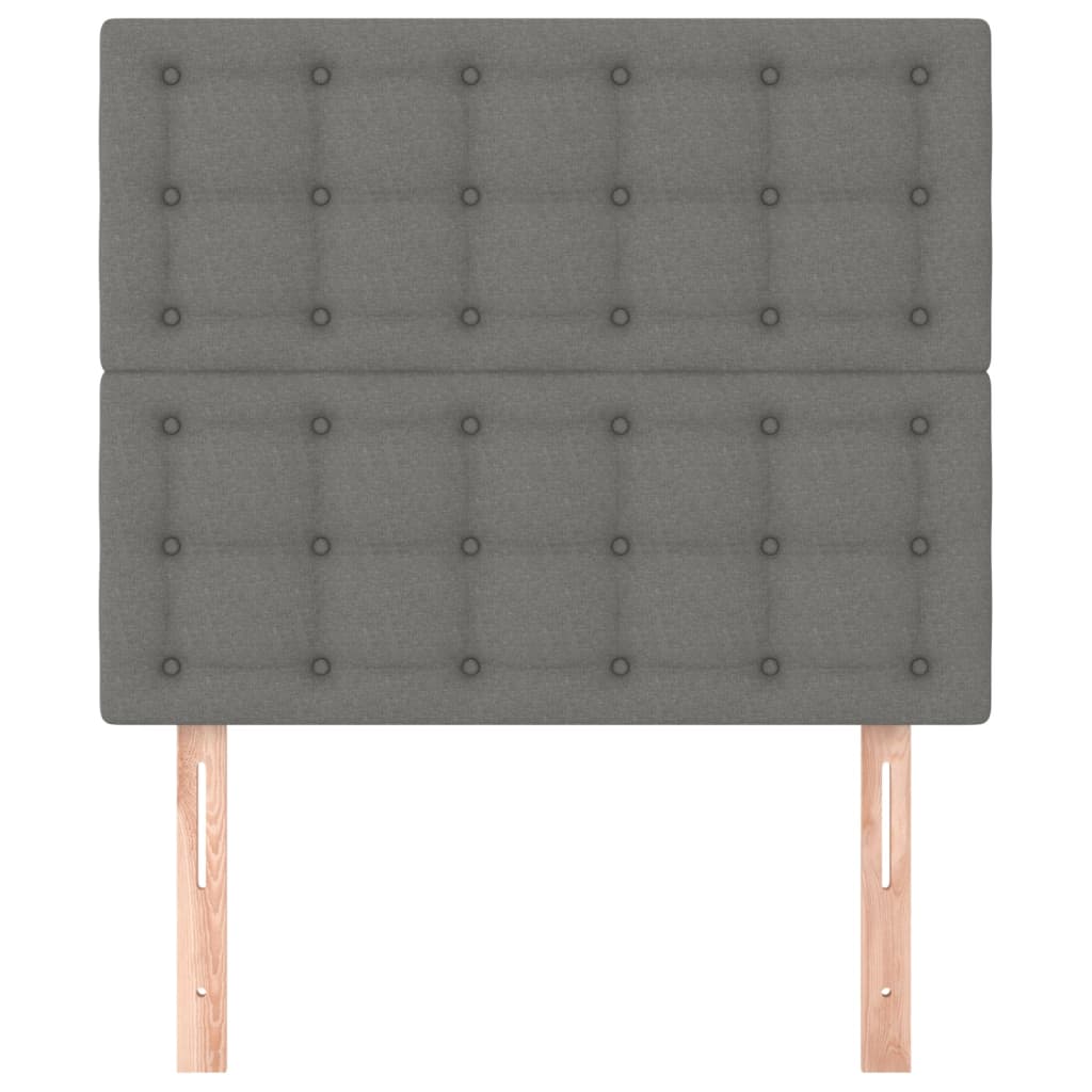 Headboards 2 pcs Dark Grey 100x5x78/88 cm Fabric