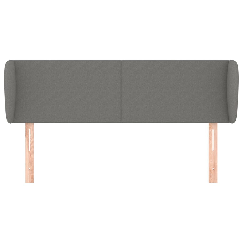 Headboard with Ears Dark Grey 147x23x78/88 cm Fabric