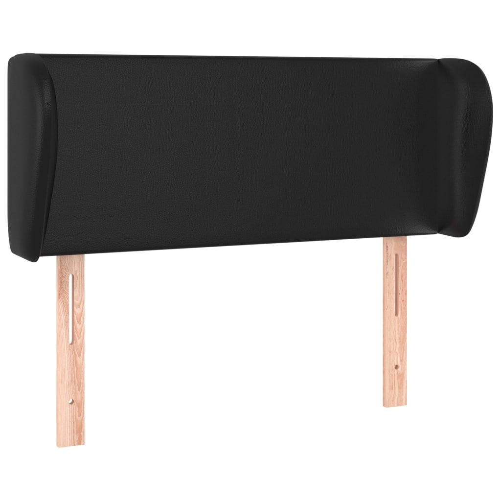 Headboard with Ears Black 103x23x78/88 cm Faux Leather