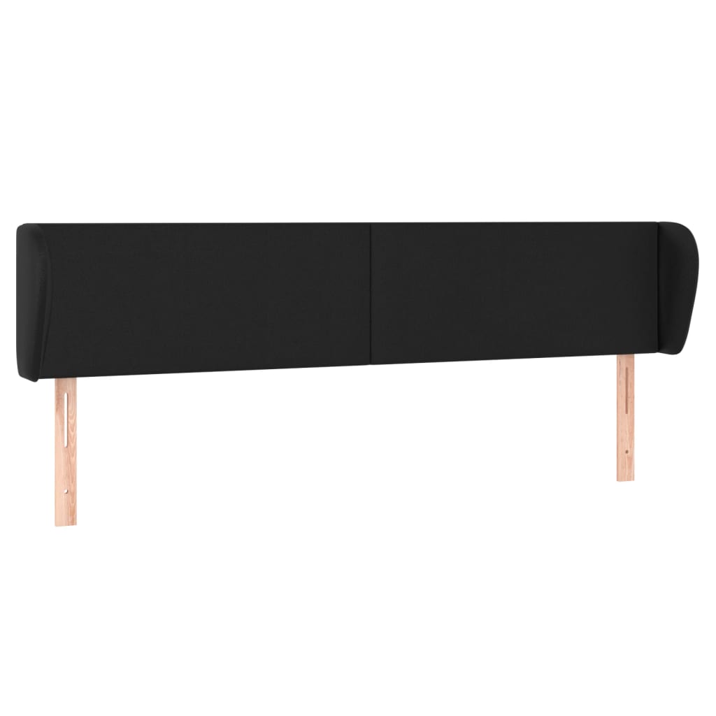 Headboard with Ears Black 203x23x78/88 cm Faux Leather