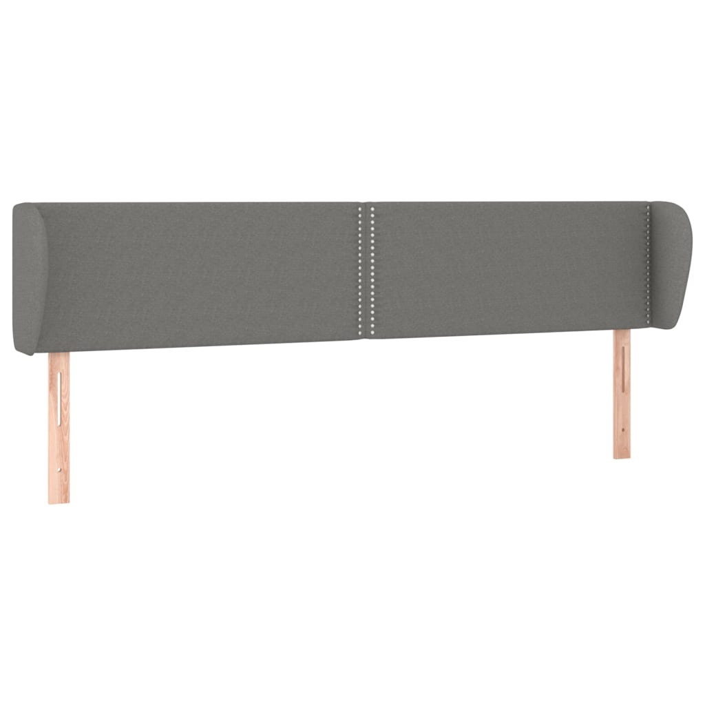 Headboard with Ears Dark Grey 163x23x78/88 cm Fabric