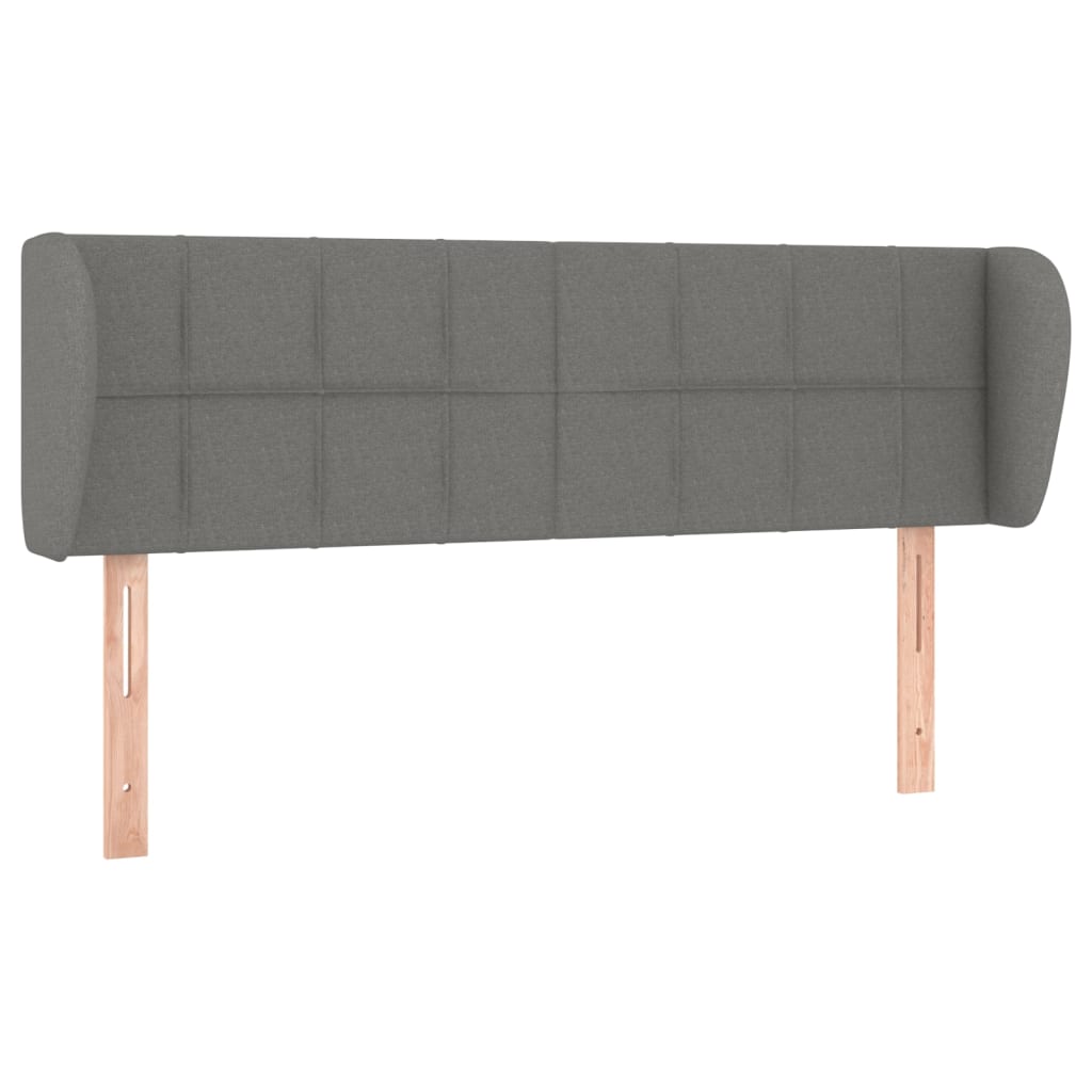 Headboard with Ears Dark Grey 147x23x78/88 cm Fabric