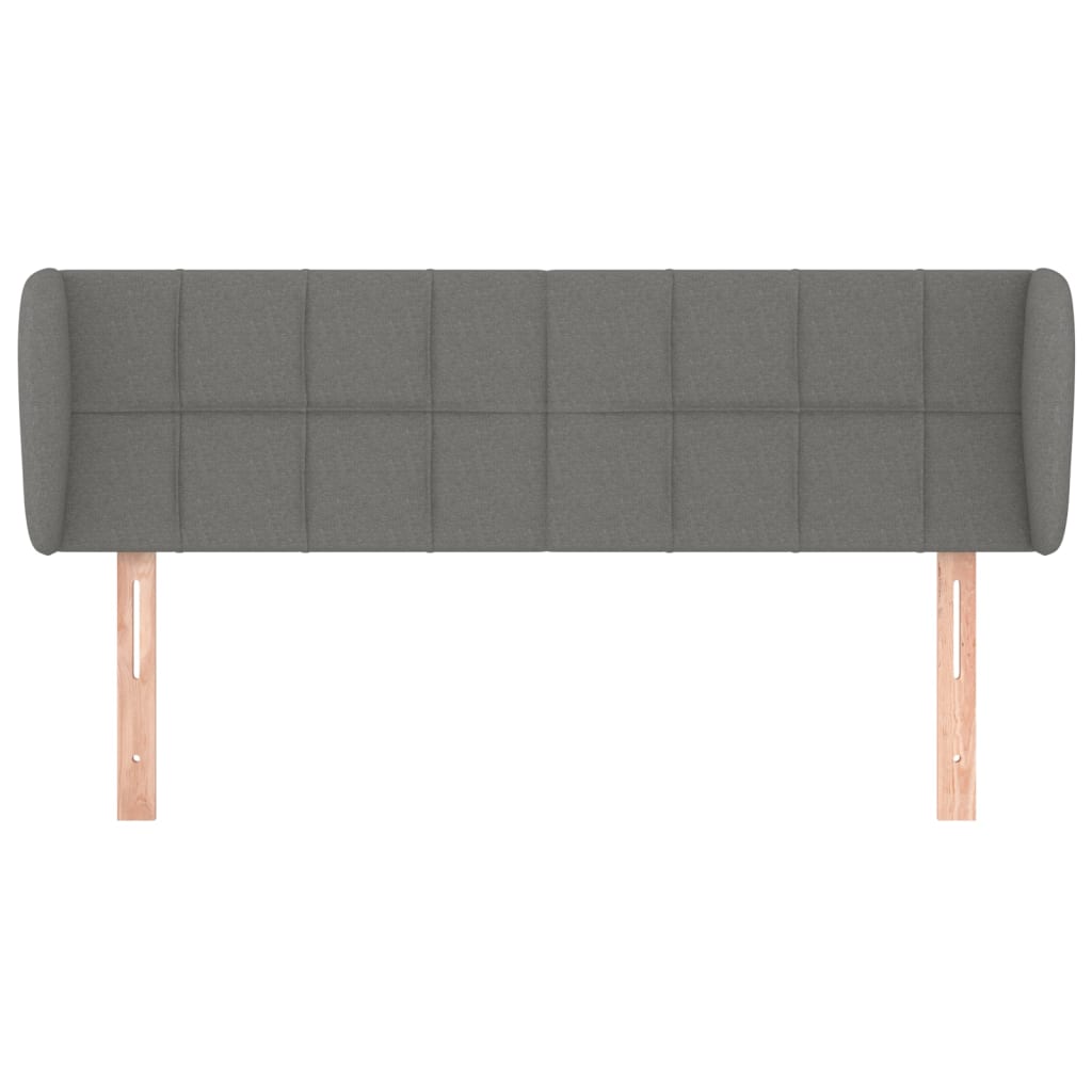 Headboard with Ears Dark Grey 147x23x78/88 cm Fabric