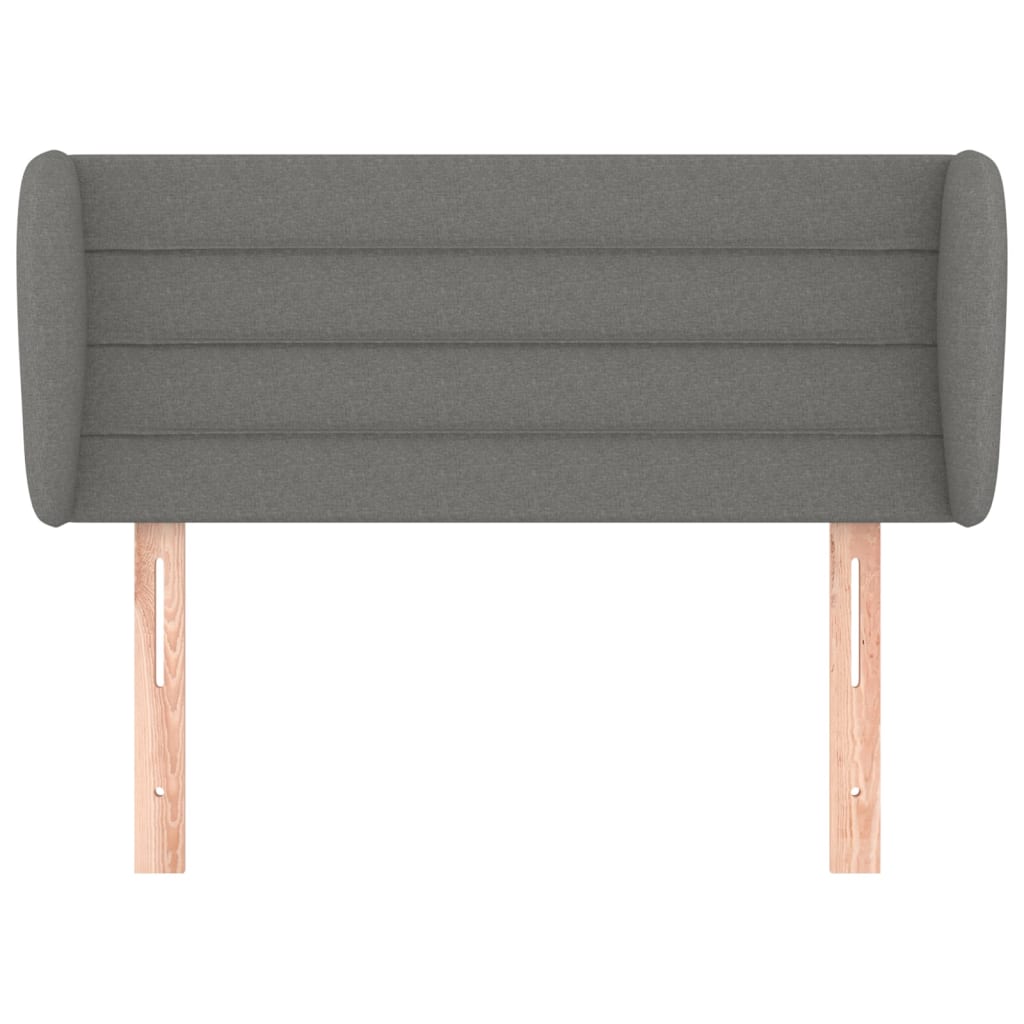 Headboard with Ears Dark Grey 103x23x78/88 cm Fabric