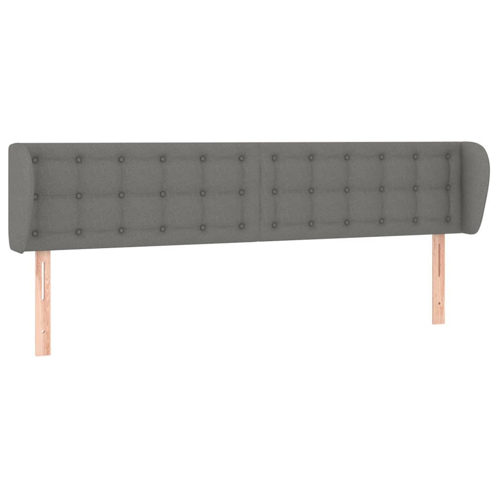 Headboard with Ears Dark Grey 163x23x78/88 cm Fabric