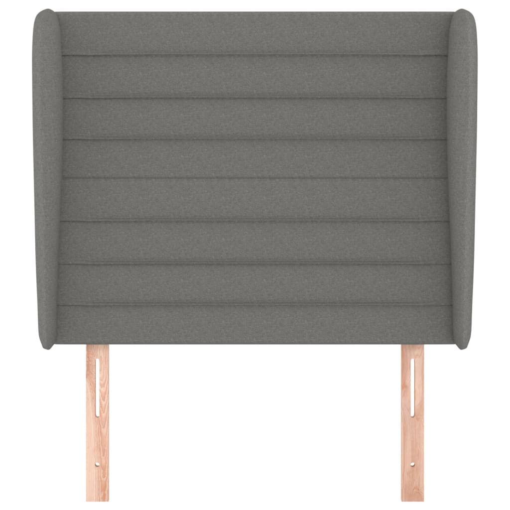 Headboard with Ears Dark Grey 83x23x118/128 cm Fabric