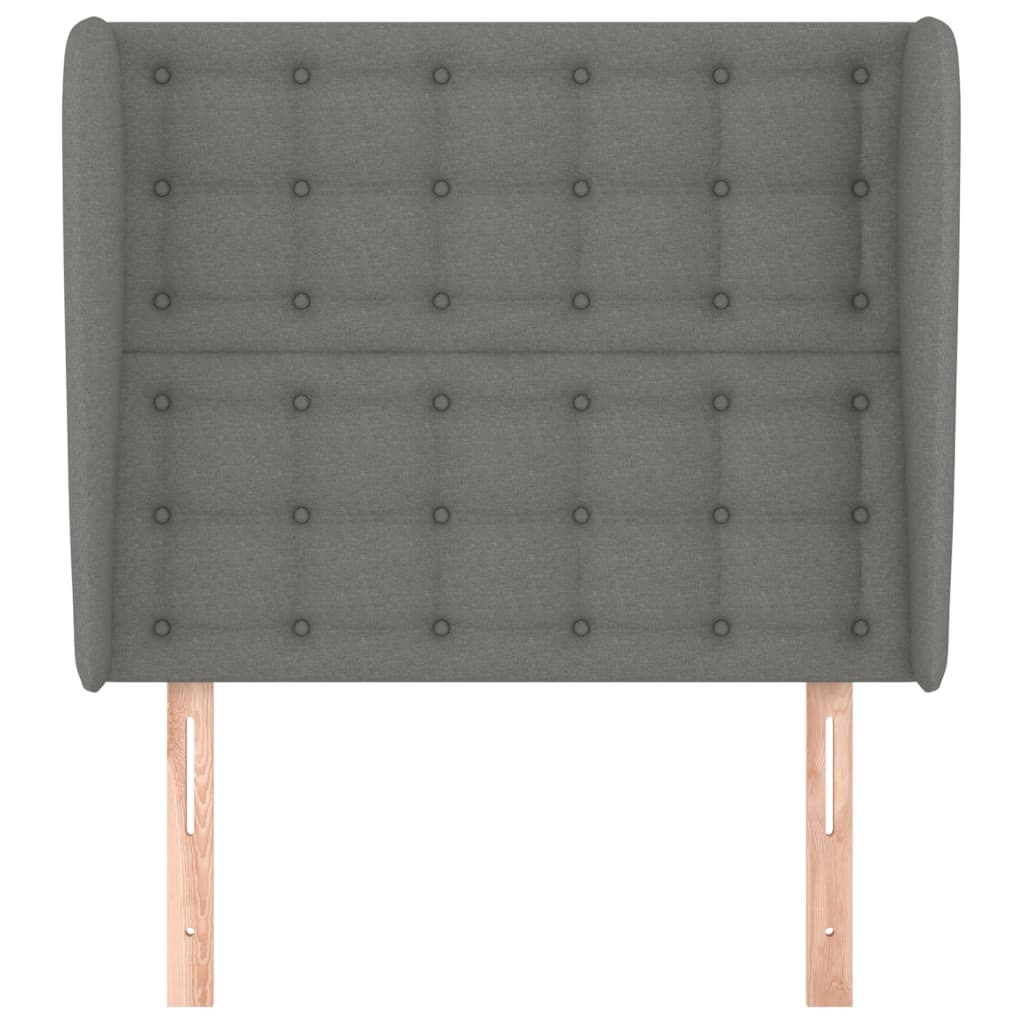 Headboard with Ears Dark Grey 83x23x118/128 cm Fabric