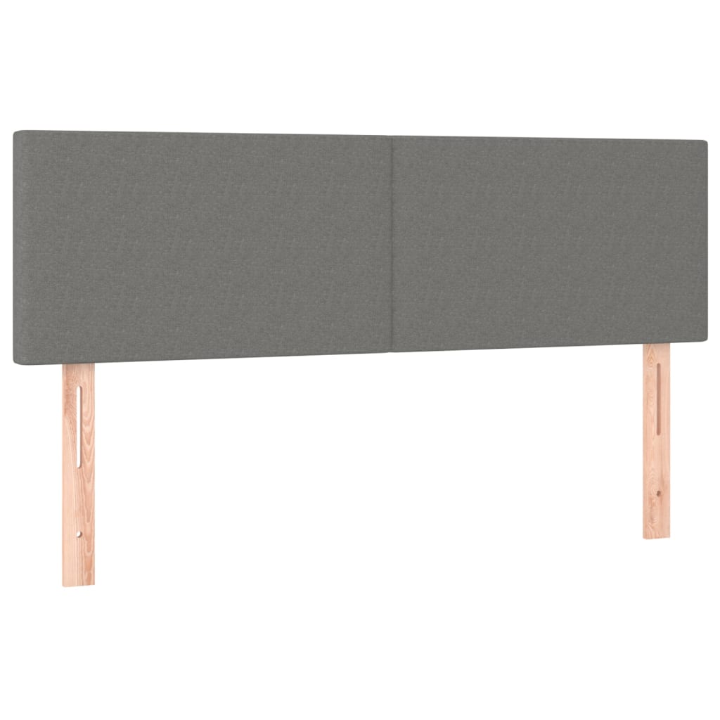 LED Headboard Dark Grey 144x5x78/88 cm Fabric