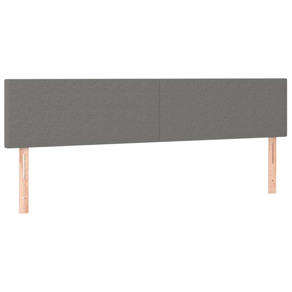 LED Headboard Dark Grey 200x5x78/88 cm Fabric