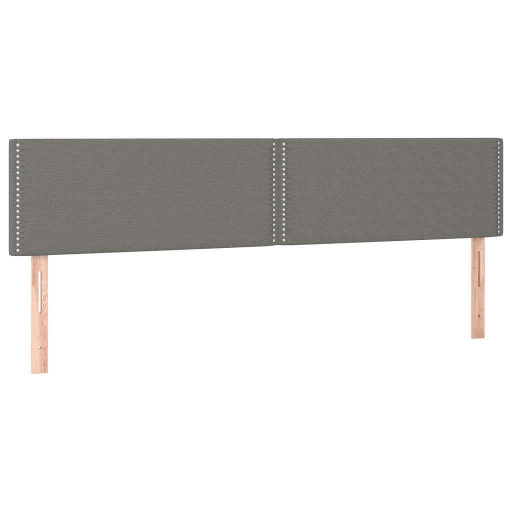 LED Headboard Dark Grey 160x5x78/88 cm Fabric