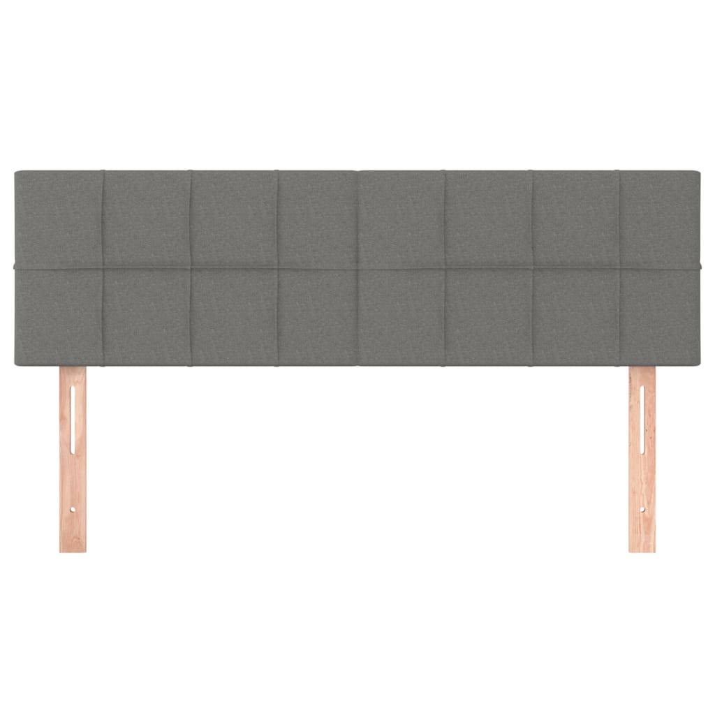 LED Headboard Dark Grey 144x5x78/88 cm Fabric