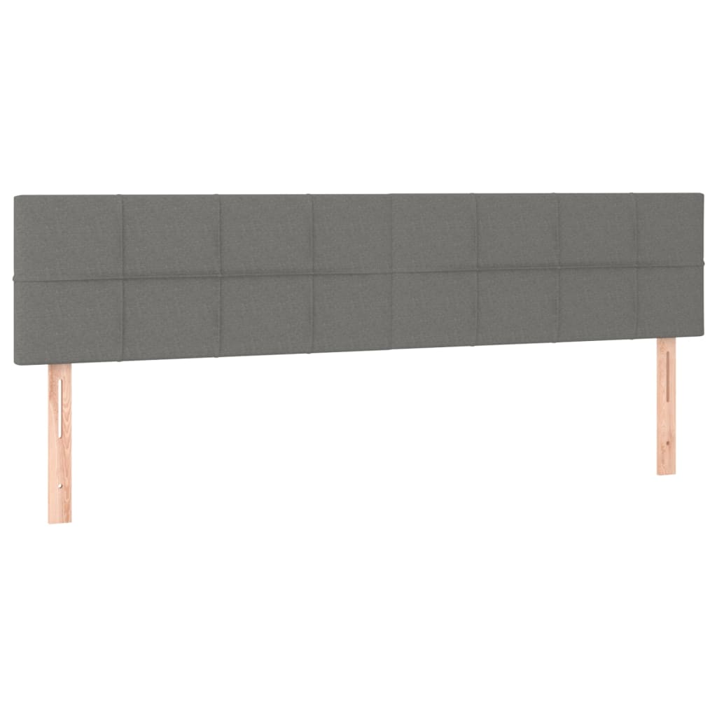 LED Headboard Dark Grey 200x5x78/88 cm Fabric