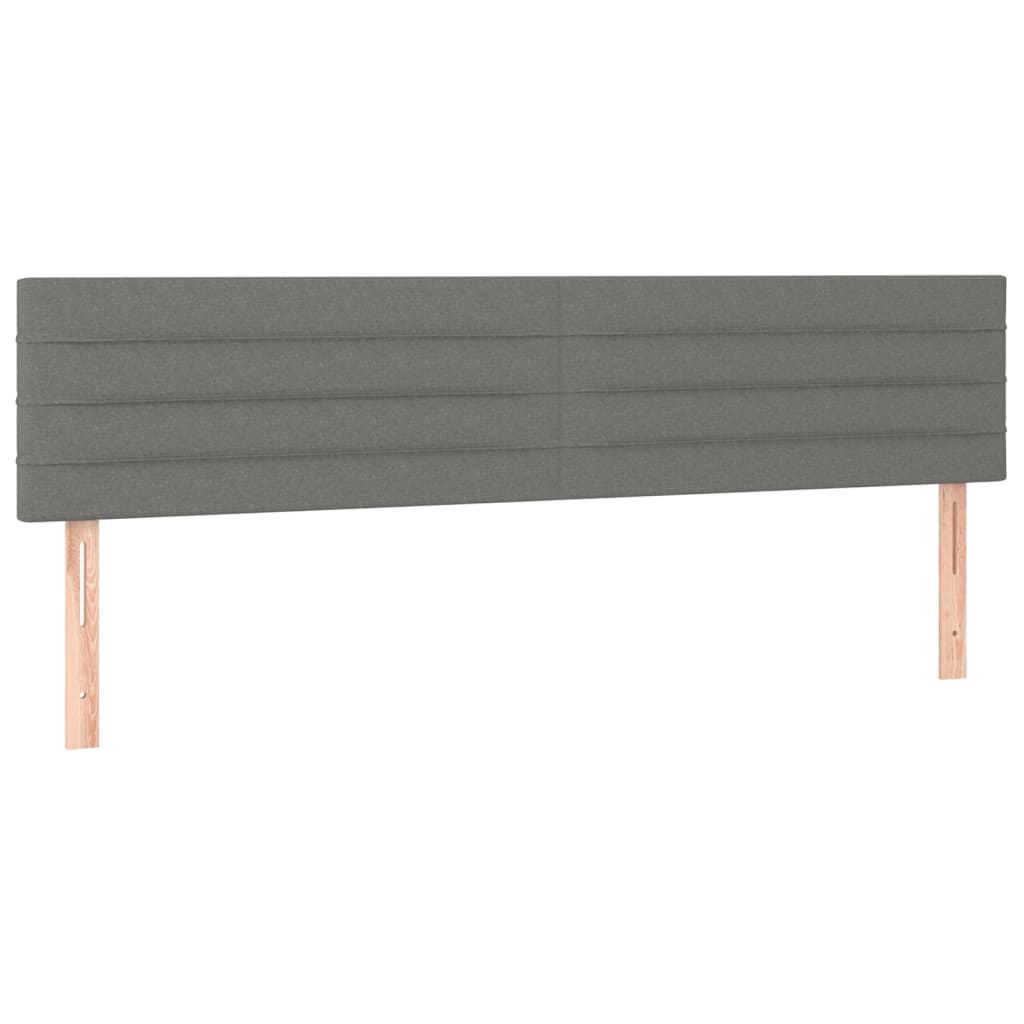 LED Headboard Dark Grey 200x5x78/88 cm Fabric