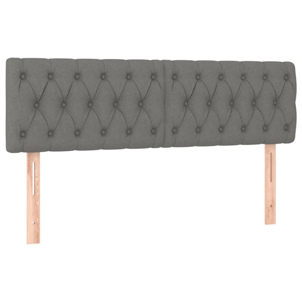 LED Headboard Dark Grey 160x7x78/88 cm Fabric