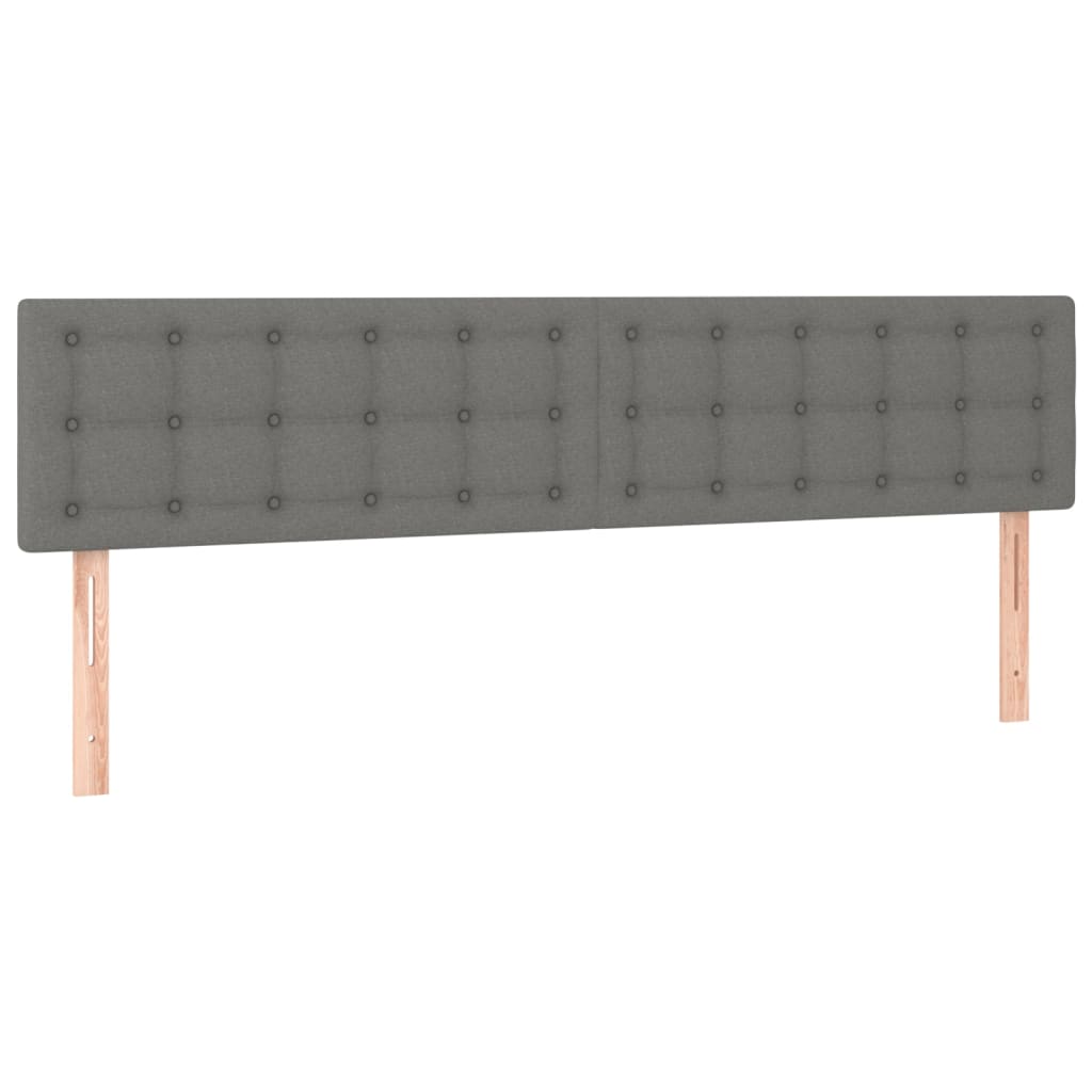 LED Headboard Dark Grey 160x5x78/88 cm Fabric