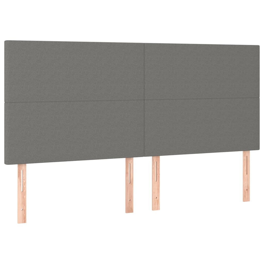 LED Headboard Dark Grey 200x5x118/128 cm Fabric