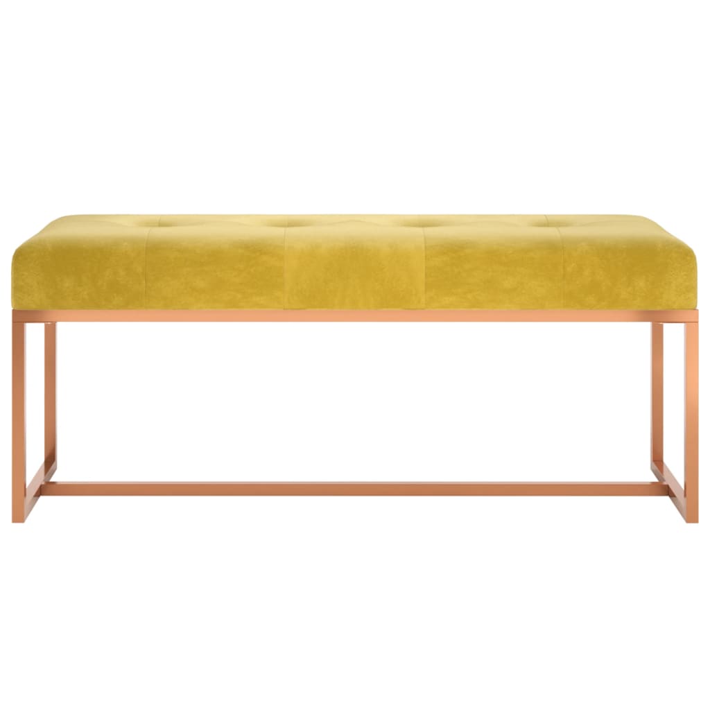 Bench Mustard Yellow 110x36x45 cm Velvet