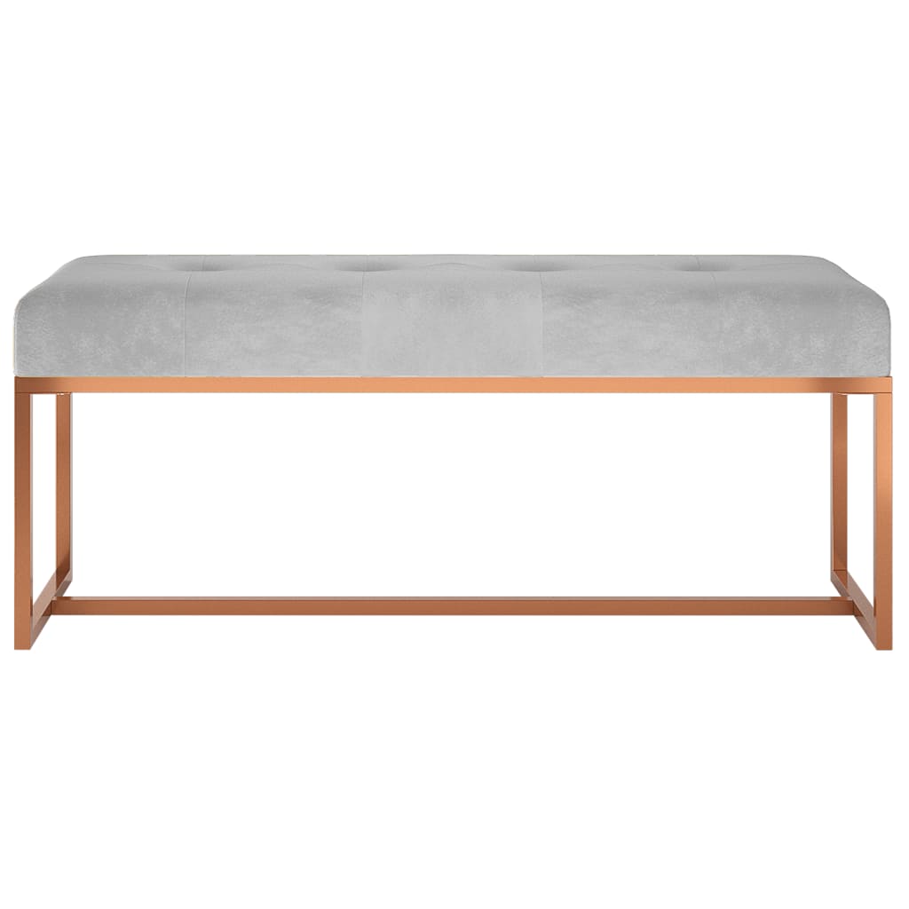 Bench Grey 110x36x45 cm Velvet