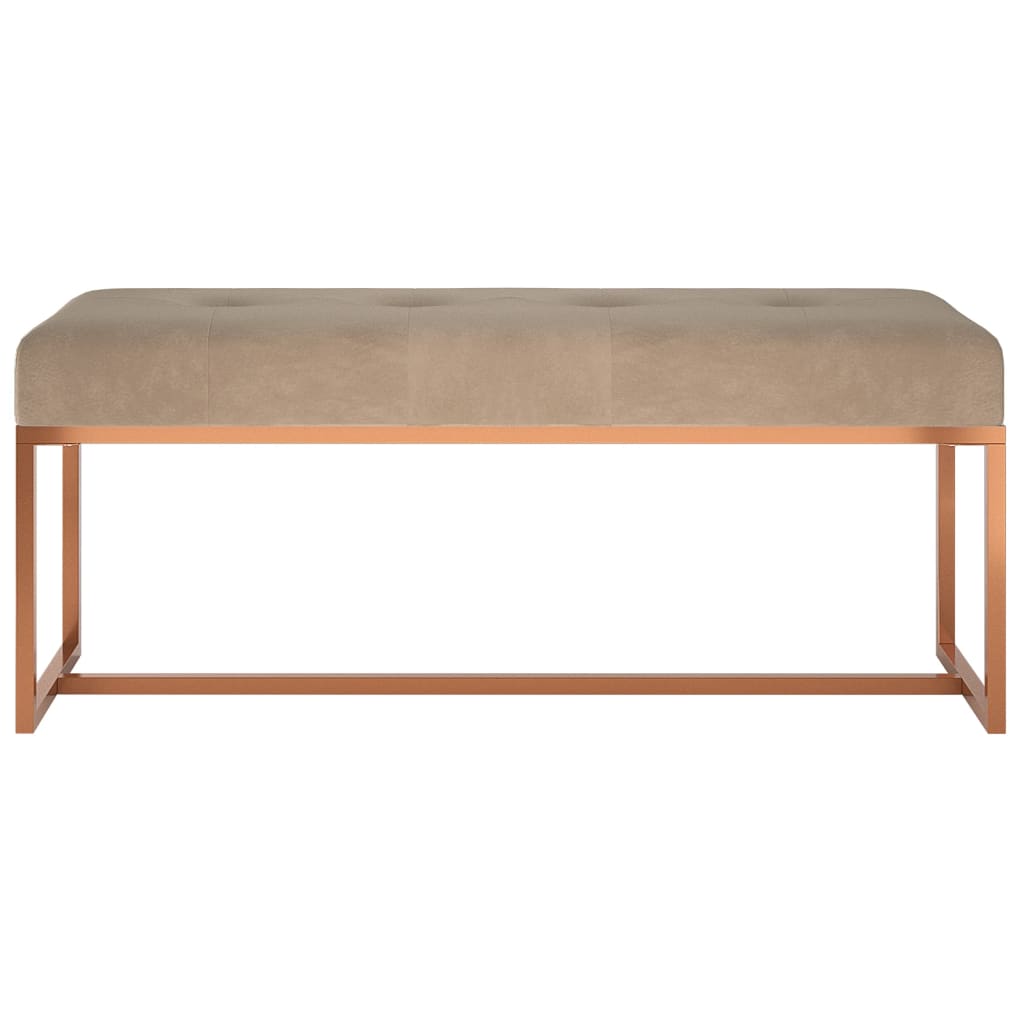 Bench Beige 110x36x45 cm Velvet