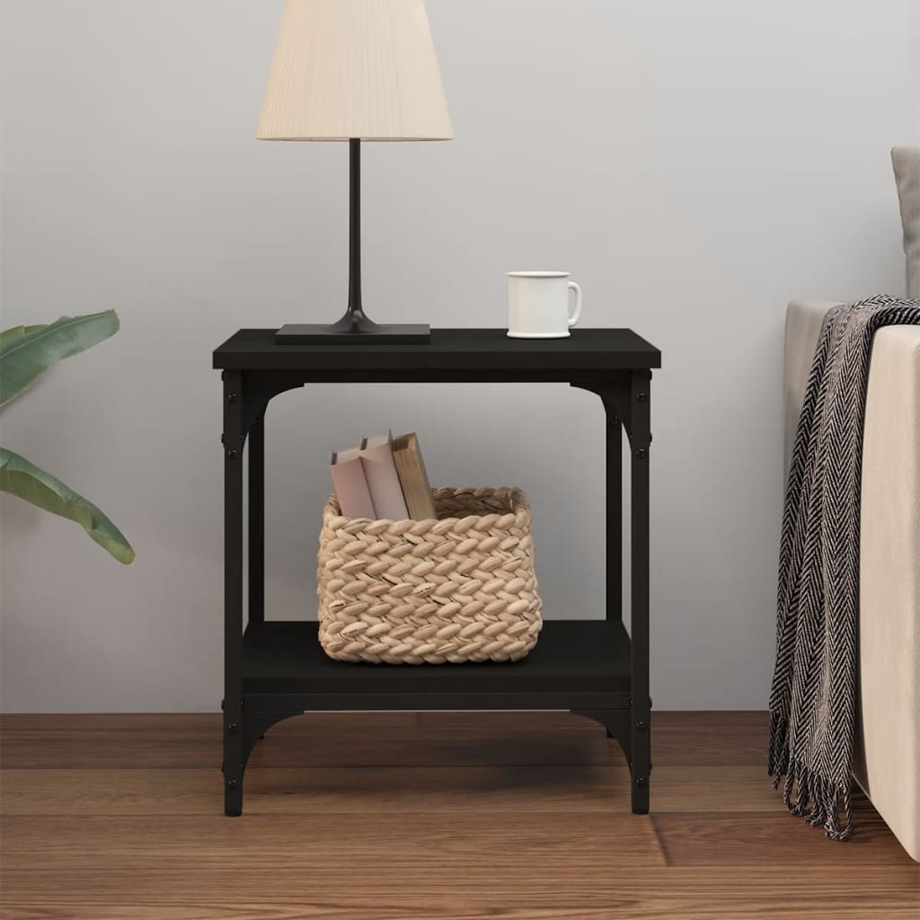 Side Table Black 40x30x42 cm Engineered Wood