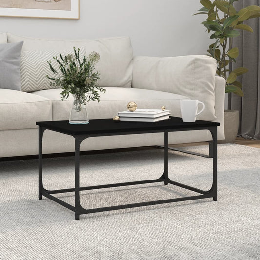 Coffee Table Black 80x50x40 cm Engineered Wood and Iron