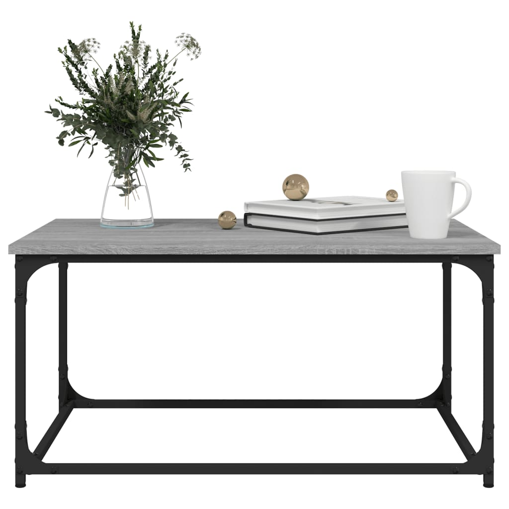 Coffee Table Grey Sonoma 80x50x40 cm Engineered Wood and Iron