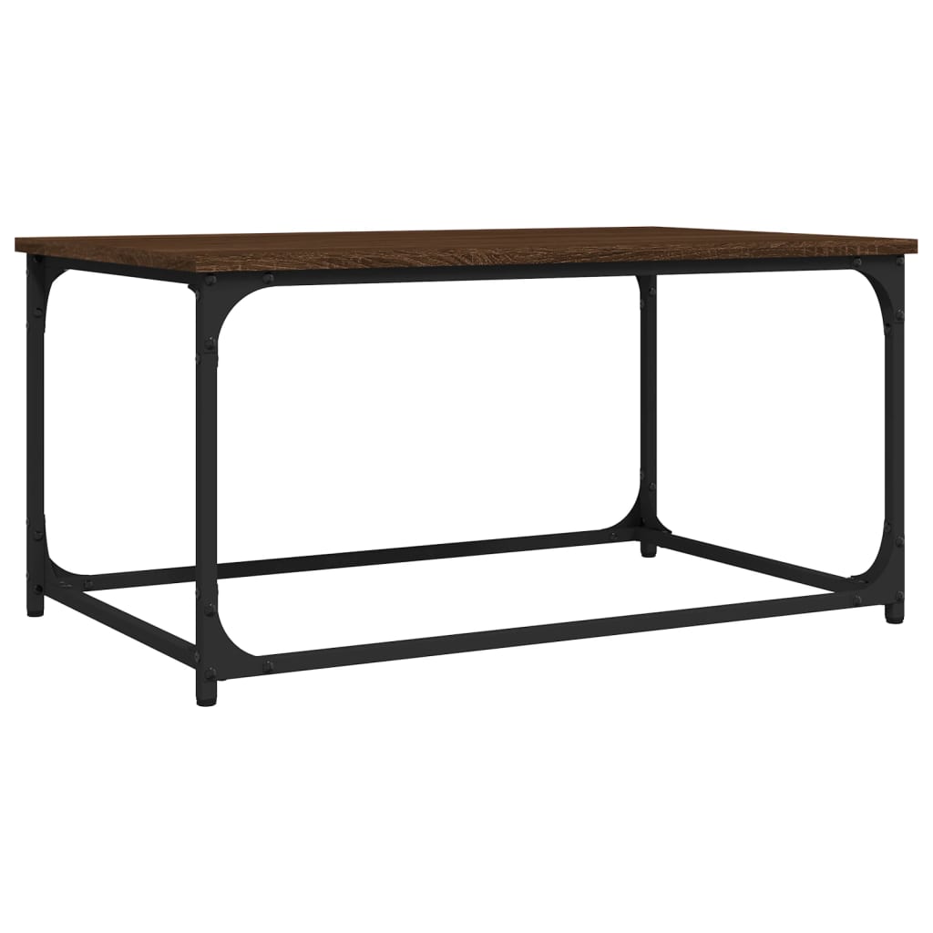 Coffee Table Brown Oak 80x50x40 cm Engineered Wood and Iron