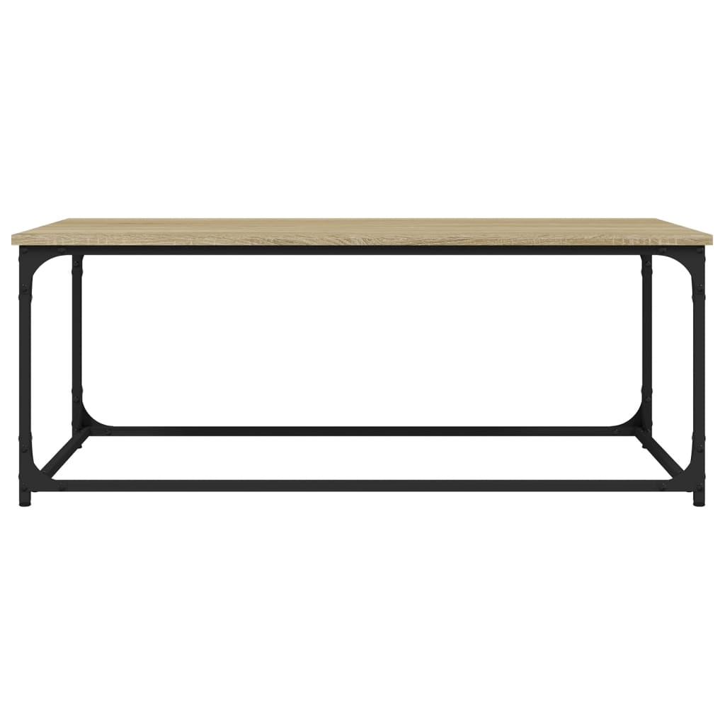 Coffee Table Sonoma Oak 102x50x40 cm Engineered Wood and Iron