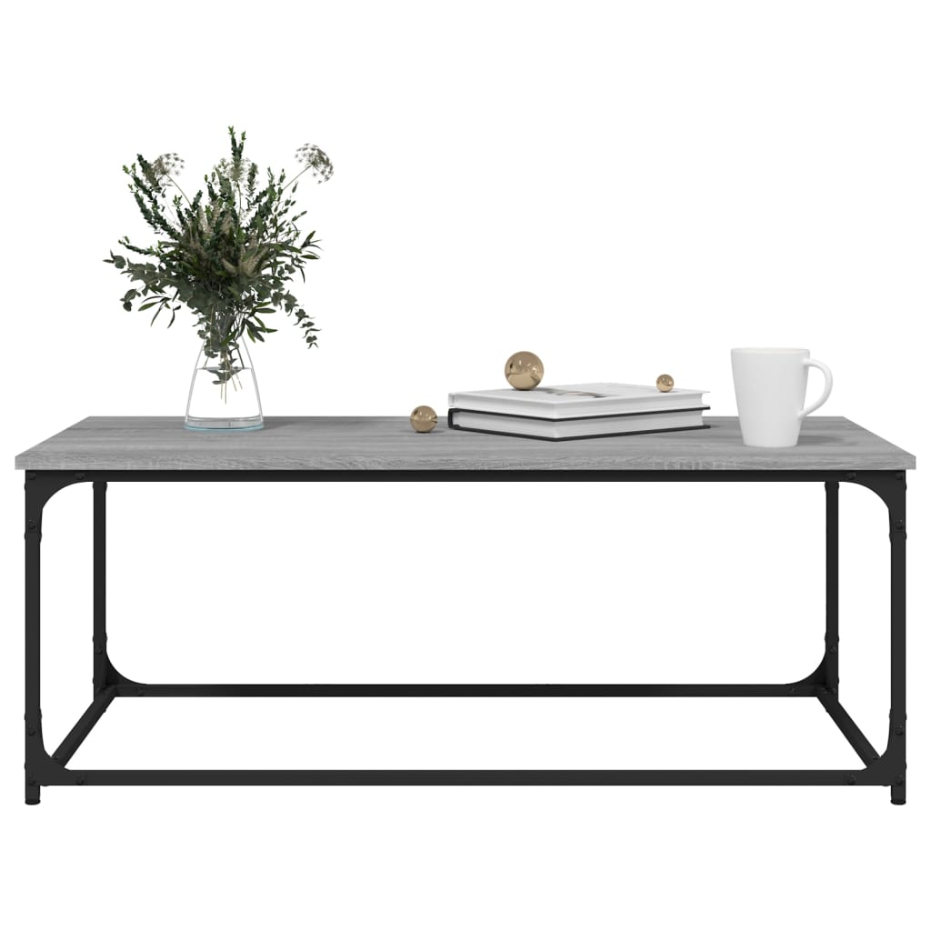 Coffee Table Grey Sonoma 102x50x40 cm Engineered Wood and Iron