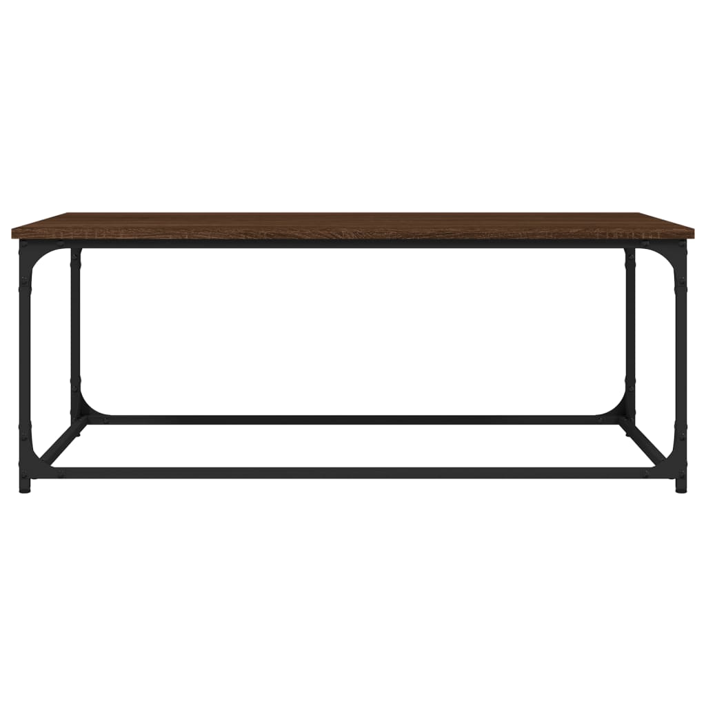 Coffee Table Brown Oak 102x50x40 cm Engineered Wood and Iron