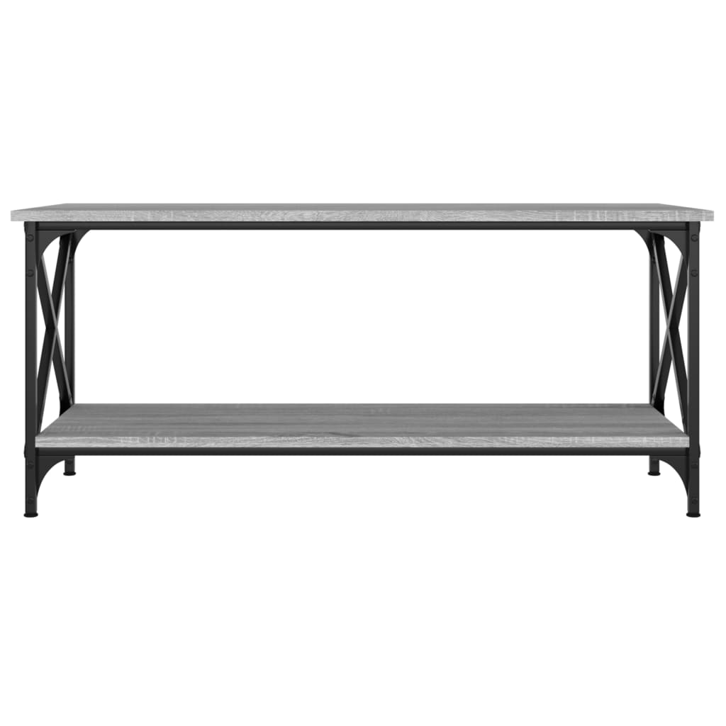 Coffee Table Grey Sonoma 100x45x45 cm Engineered Wood and Iron