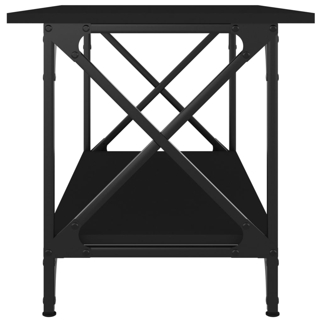 Coffee Table Black 80x45x45 cm Engineered Wood and Iron