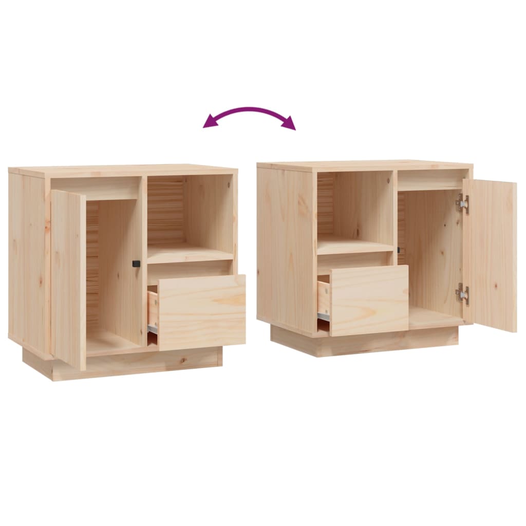 Bedside Cabinets 2 pcs 50x34x50 cm Solid Wood Pine