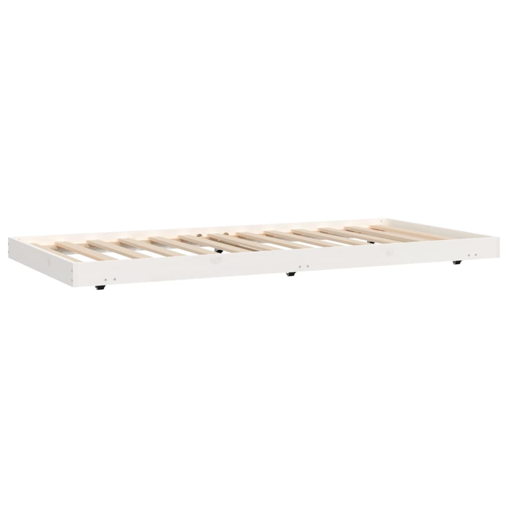 Bed Frame White 92x187 cm Single Size Solid Wood Pine