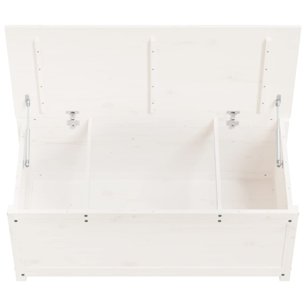 Storage Box White 110x50x45.5 cm Solid Wood Pine