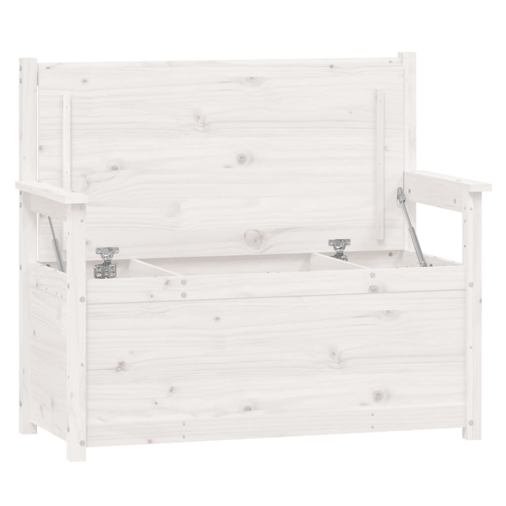 Bench White 112.5x51.5x96.5 cm Solid Wood Pine