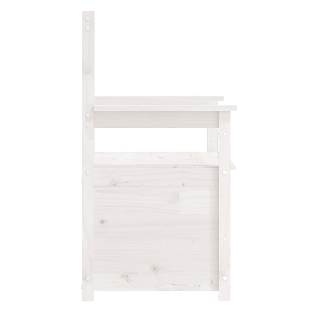 Bench White 112.5x51.5x96.5 cm Solid Wood Pine