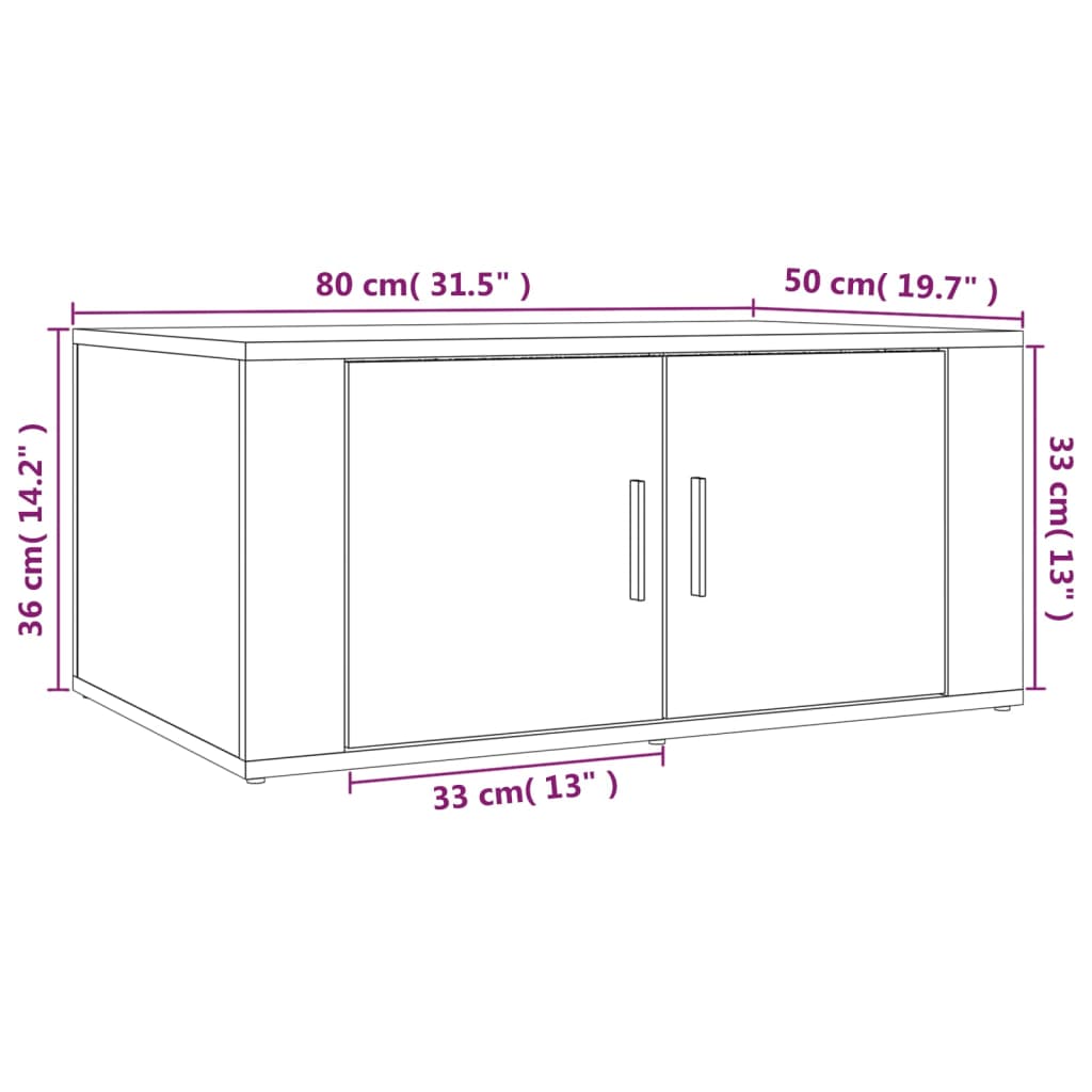 Coffee Table Sonoma Oak 80x50x36 cm Engineered Wood