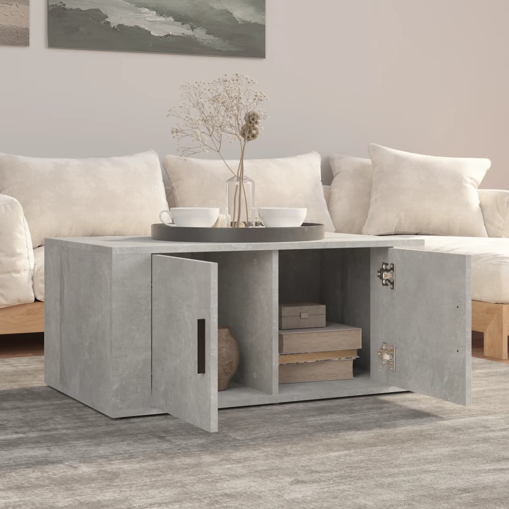 Coffee Table Concrete Grey 80x50x36 cm Engineered Wood