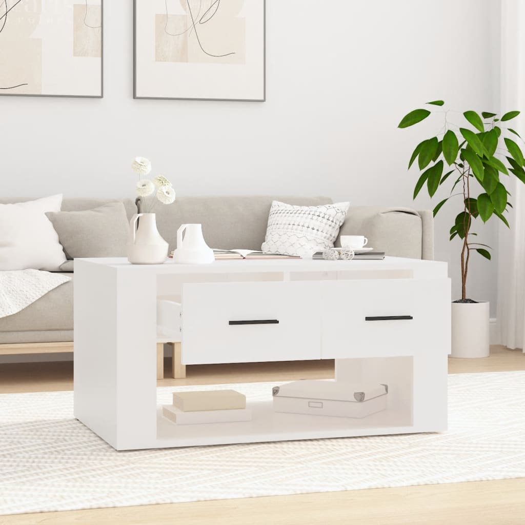 Coffee Table White 80x50x40 cm Engineered Wood