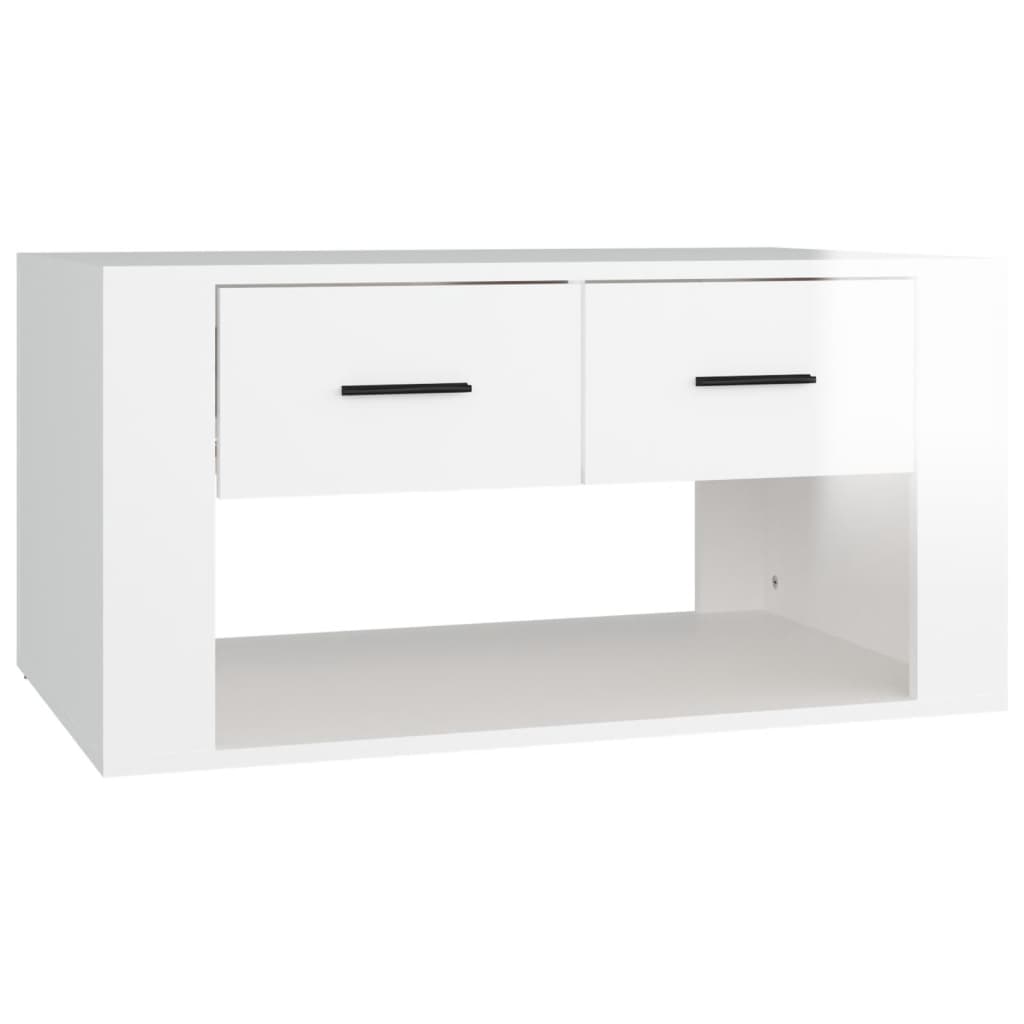 Coffee Table High Gloss White 80x50x40 cm Engineered Wood