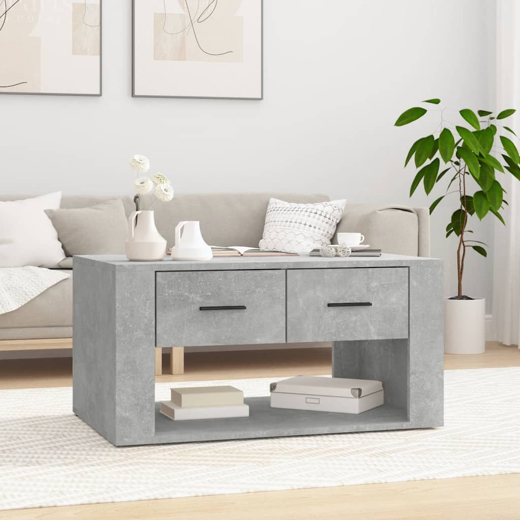 Coffee Table Concrete Grey 80x50x40 cm Engineered Wood