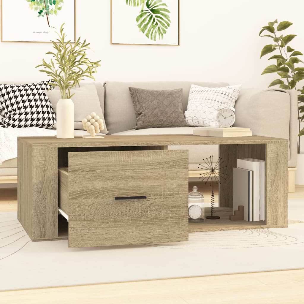 Coffee Table Sonoma Oak 100x50.5x35 cm Engineered Wood