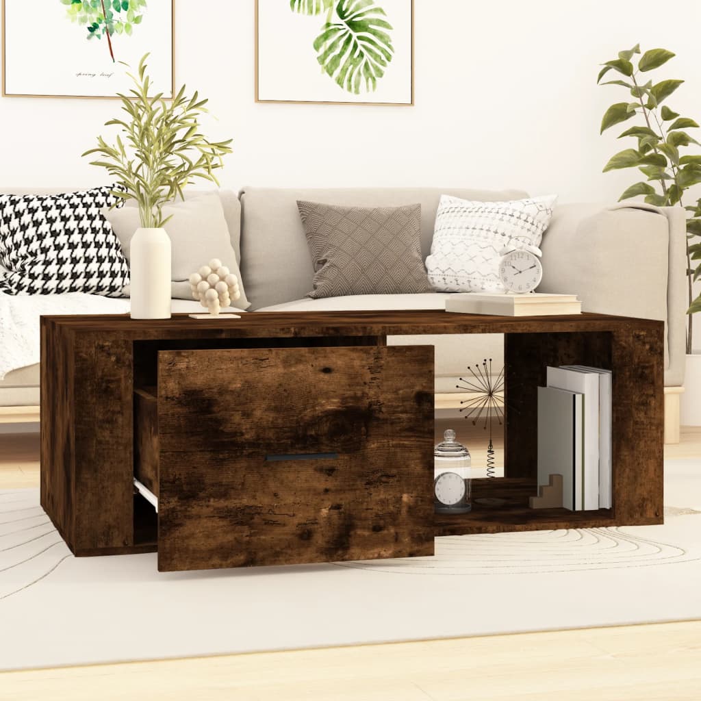 Coffee Table Smoked Oak 100x50.5x35 cm Engineered Wood